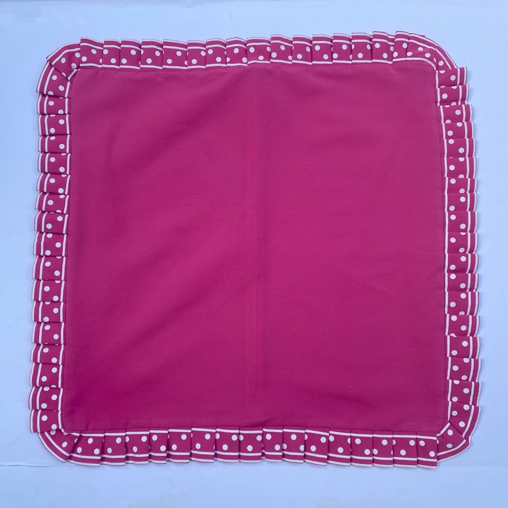 Pink Polka Dot Ruffle PILLOW COVER